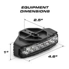 Feniex Fusion Under Mirror equipment dimensions 2.5 x 4.6 x 1 in