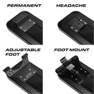 Feniex Fusion lightbar mounting options: permanent, headache, adjustable foot, foot mount