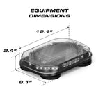 Feniex Fusion Mini 12" dimensions: 12.1 x 8.1 x 2.4 inches