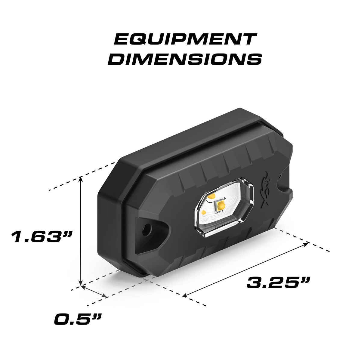 Feniex 3" Micro Light equipment dimensions
