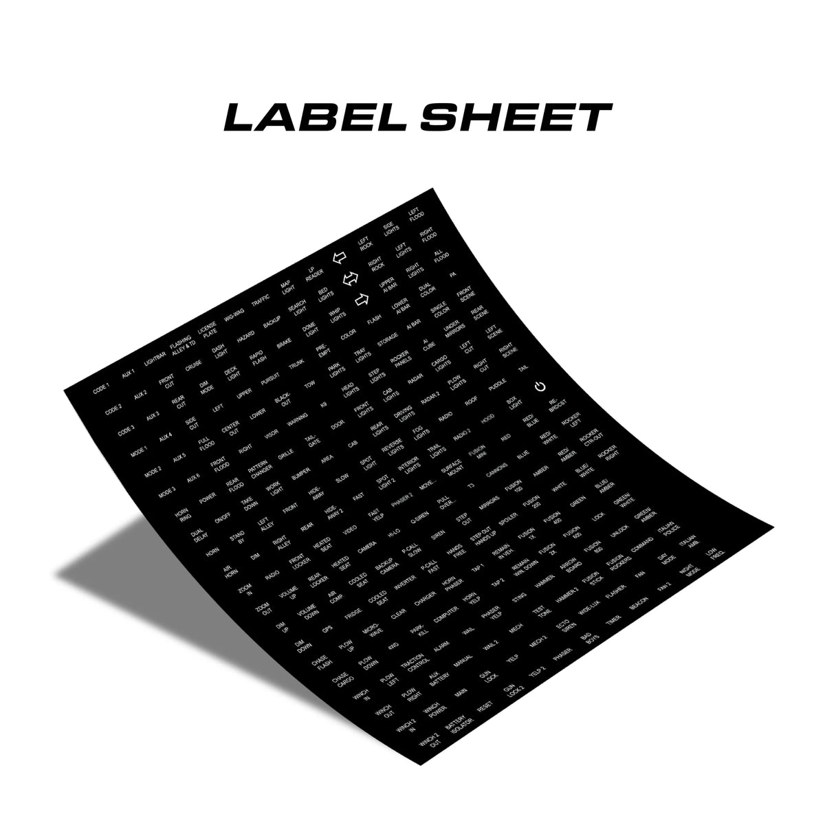 Feniex 4200 Mini Controller label sheet