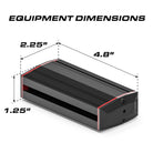 Feniex Q 100 Stick dimensions: 4.8 x 2.25 x 1.25 inches
