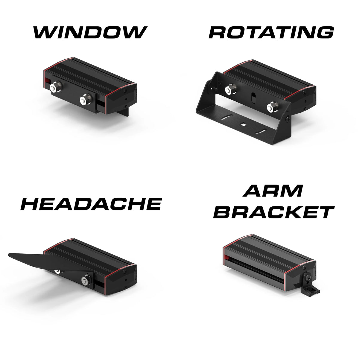 Feniex Q 100 Stick mounting: window, rotating, headache, arm bracket