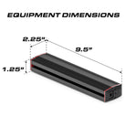 Feniex Q 200 Stick dimensions: 9.5 x 2.25 x 1.25 inches