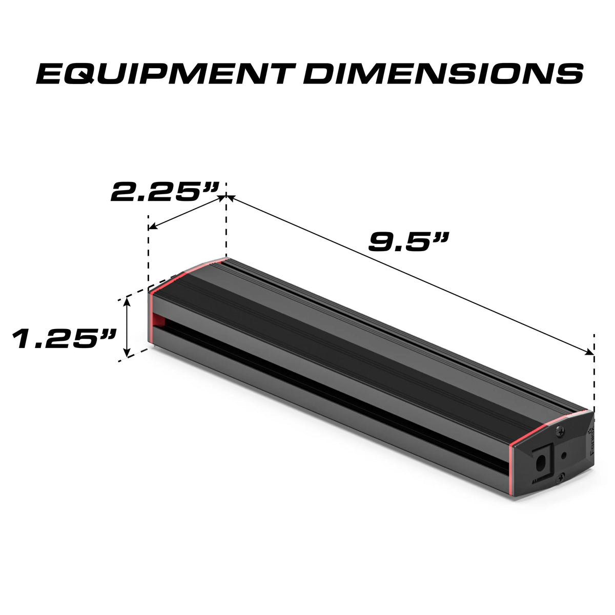 Feniex Q 200 Stick dimensions: 9.5 x 2.25 x 1.25 inches
