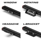Feniex Q 200 Stick mounting: window, rotating, headache, L-bracket