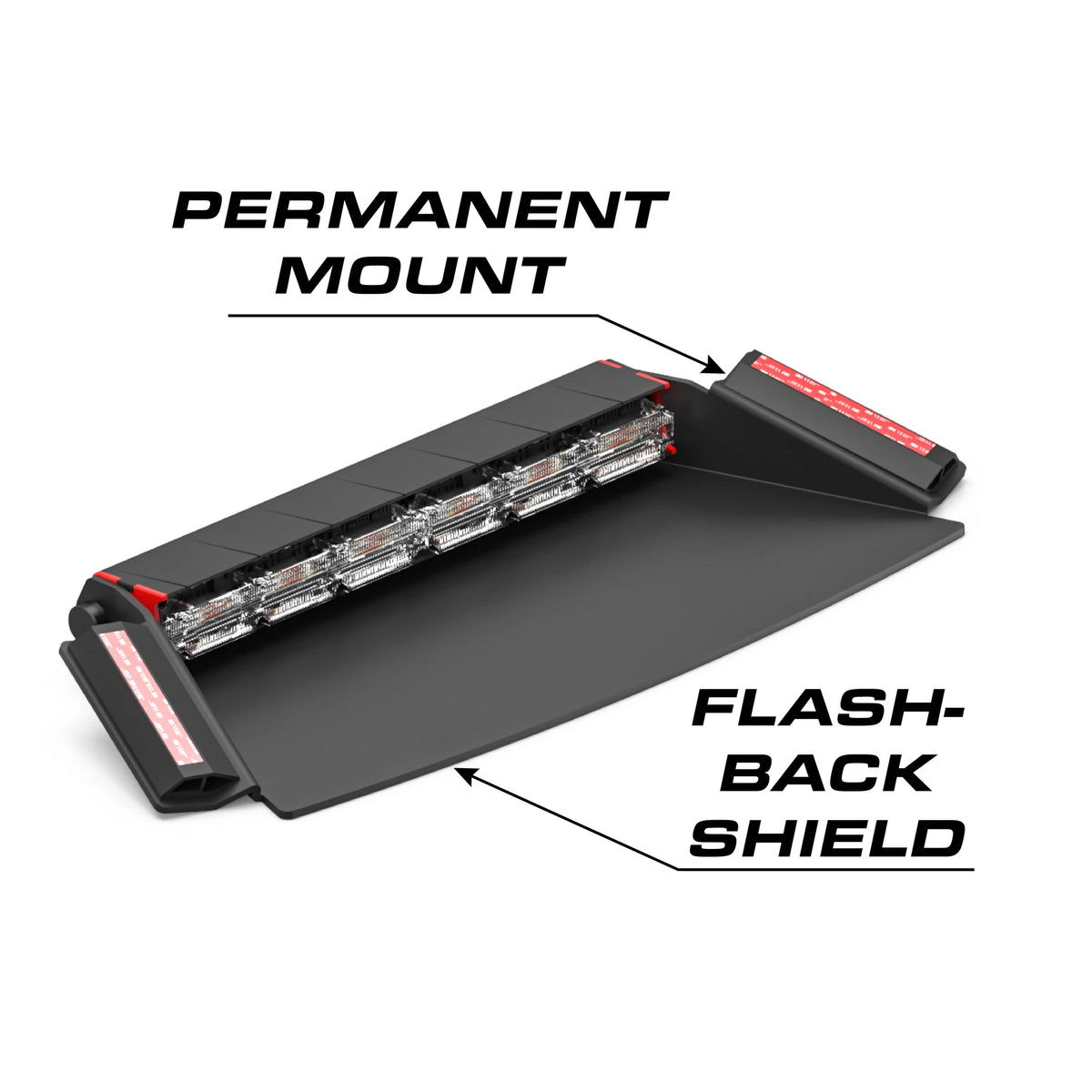 Feniex Q 2X Dash permanent mount with flash-back shield