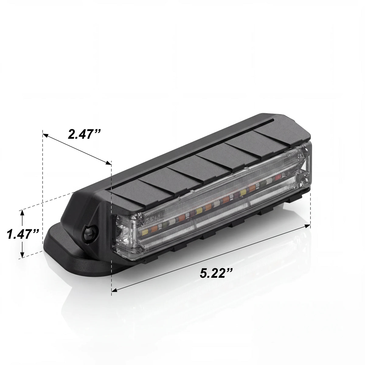 Feniex Q 90° Rotating Mount dimensions: 5.22 x 2.47 x 1.47 inches
