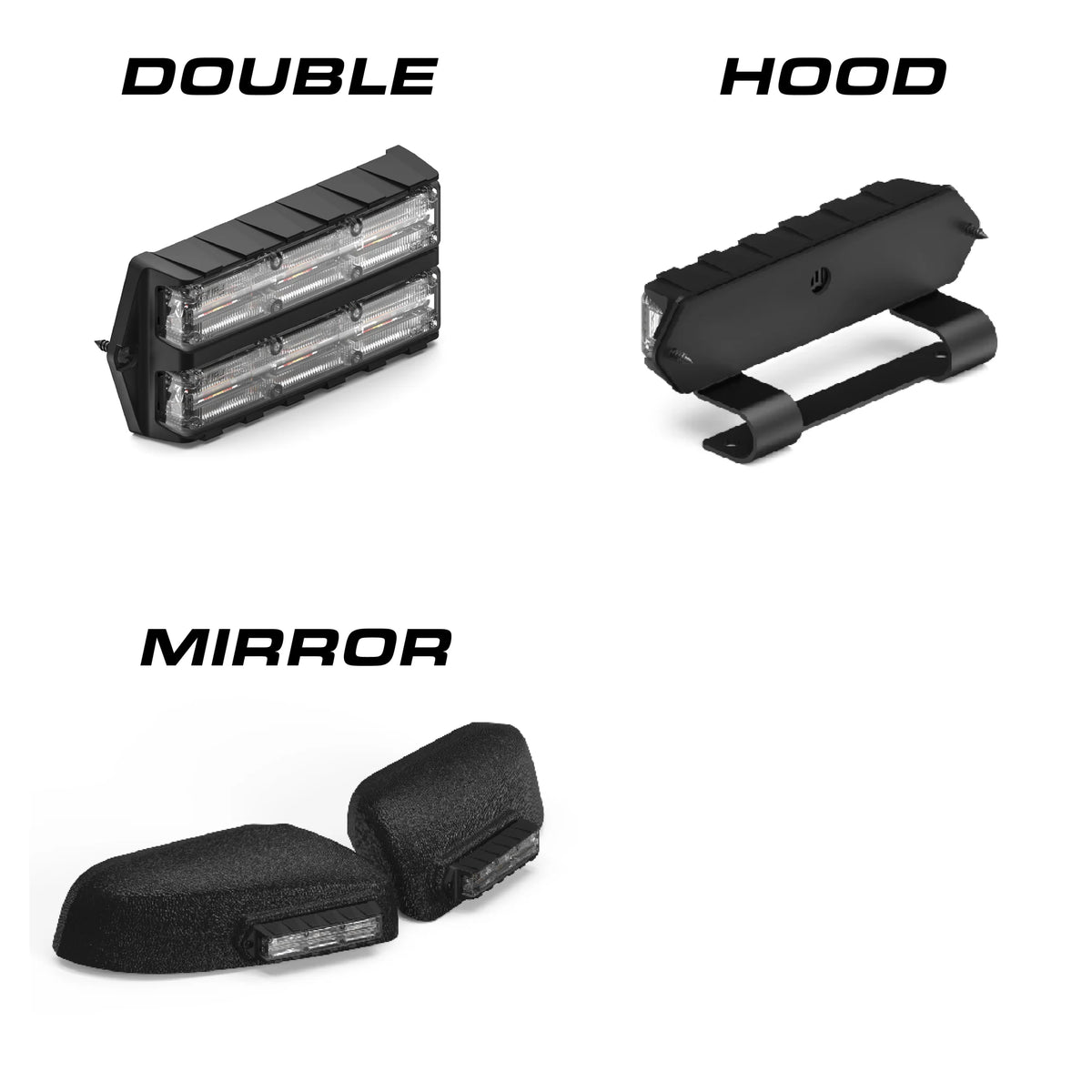 Feniex Q Series mounting: double, hood, mirror