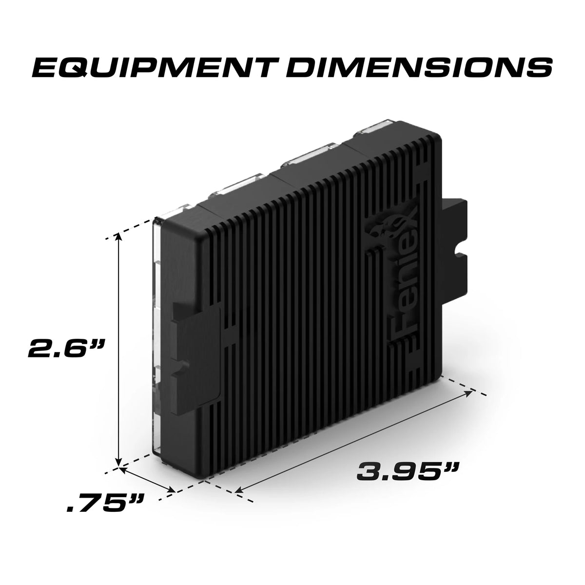 Feniex Q Link Module dimensions: 3.95 x 2.6 x 0.75 inches