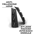 Feniex Quantum Pillar anti-yellowing lens, 27 LEDs per module