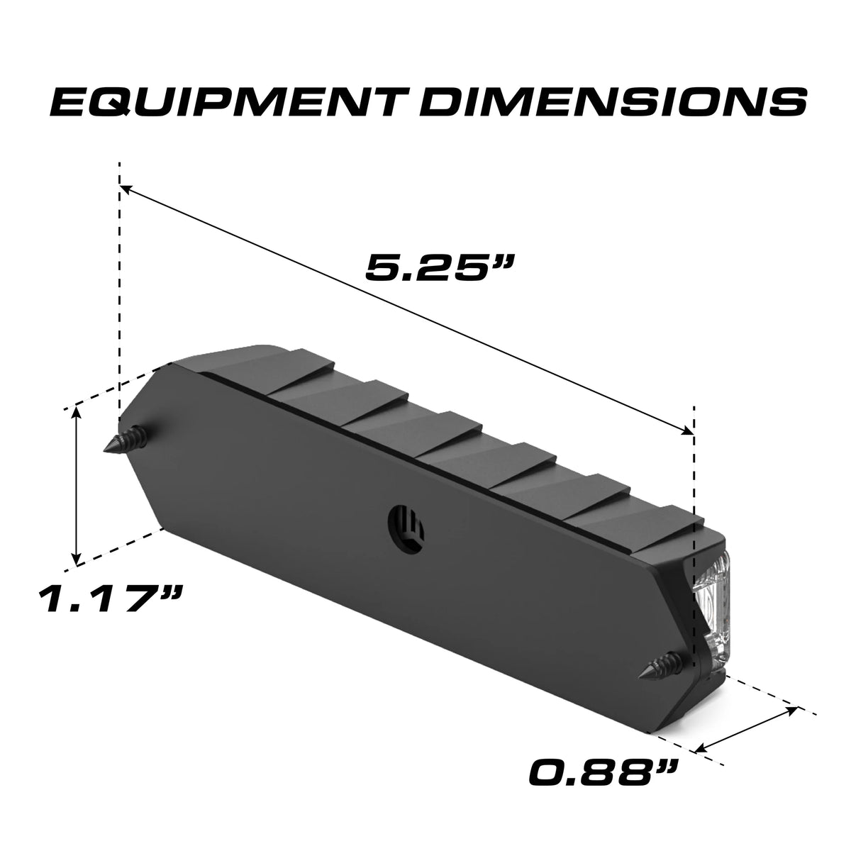 Feniex Q Surface Mount dimensions: 5.25 x 1.17 x 0.86 inches