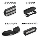 Feniex Q Series mounting: double, hood, mirror, recessed