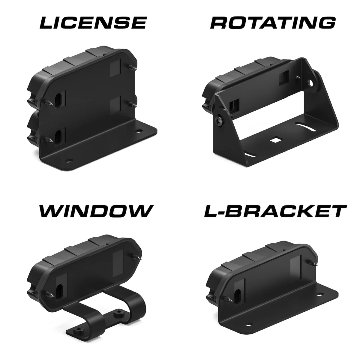 Feniex Quad Q3 mounting: license, rotating, window, L-bracket
