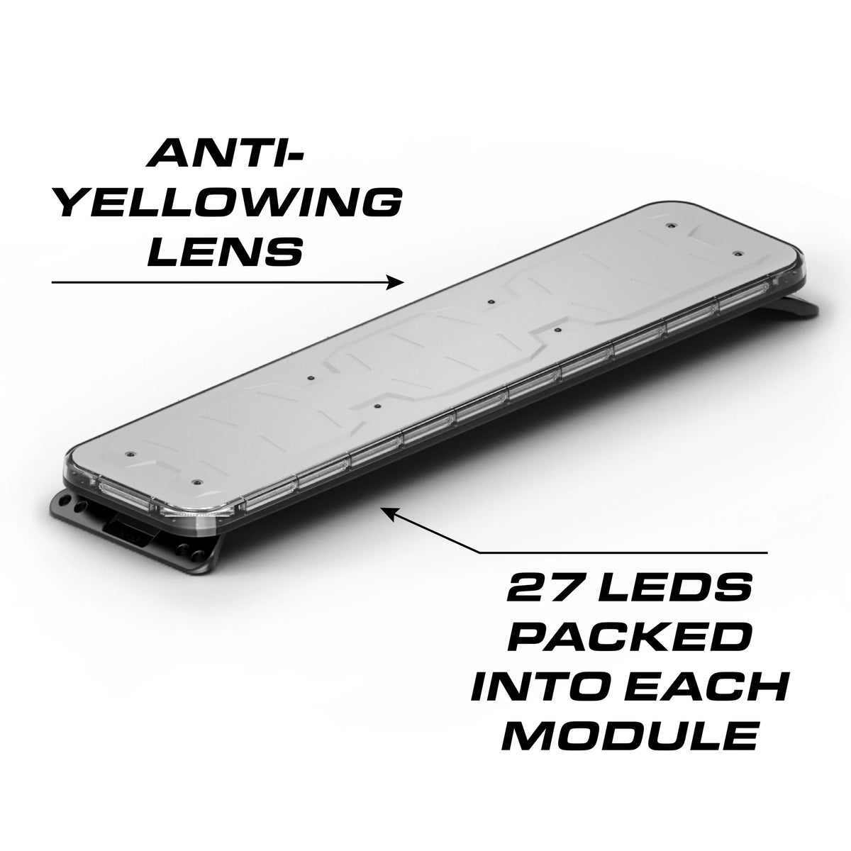 Feniex Quantum 49 lightbar anti-yellowing lens, 27 LEDs per module