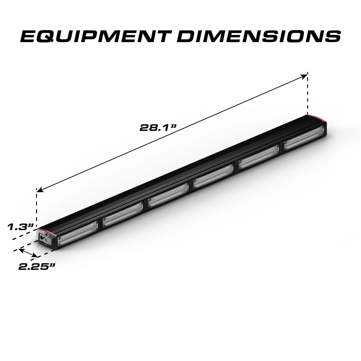 Feniex Quantum 600 lightstick equipment dimensions