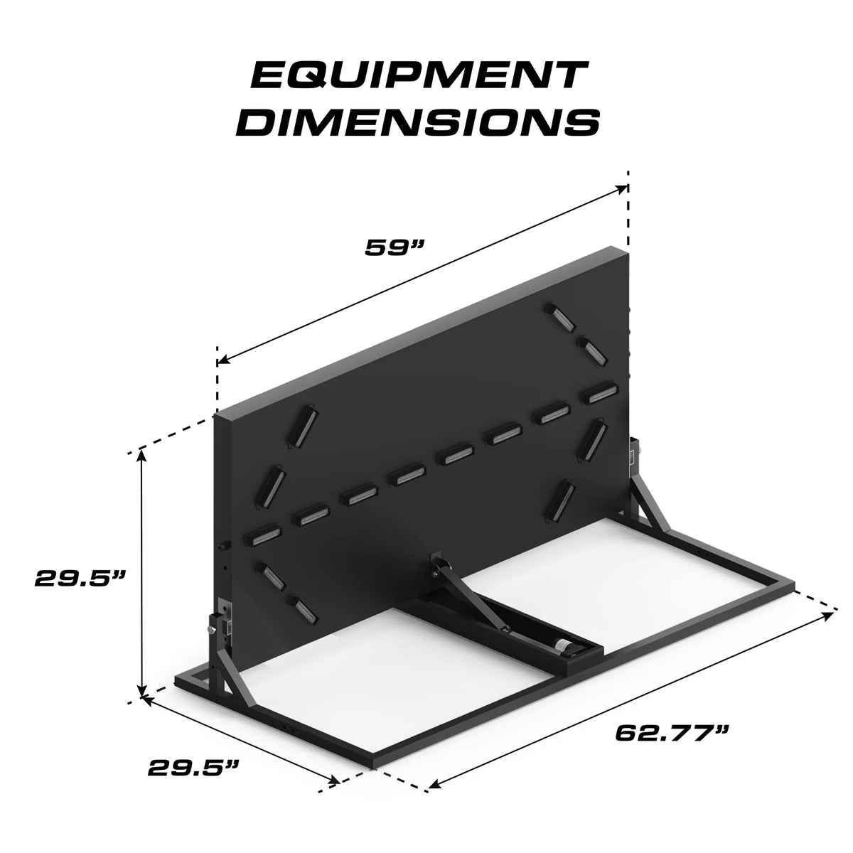 Feniex 90° Quantum Arrow dimensions: 56 x 26.5 x 68.77 x 29.5 inches