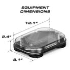 Feniex Quantum Mini 12" dimensions: 12.1 x 8.1 x 2.4 inches