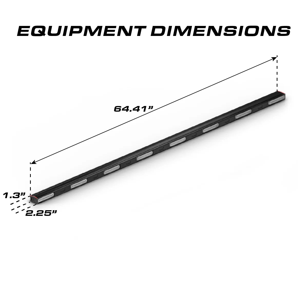 Feniex Quantum Rocker dimensions: 64.41 x 2.25 x 1.3 inches