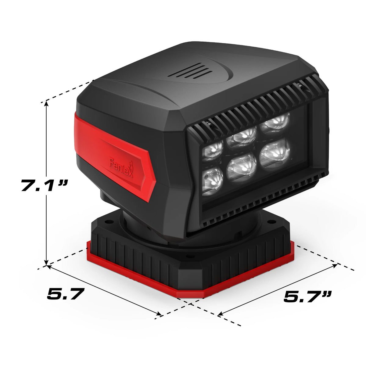 Feniex Remote Spot Light dimensions: 7.1 x 5.7 x 5.7 inches