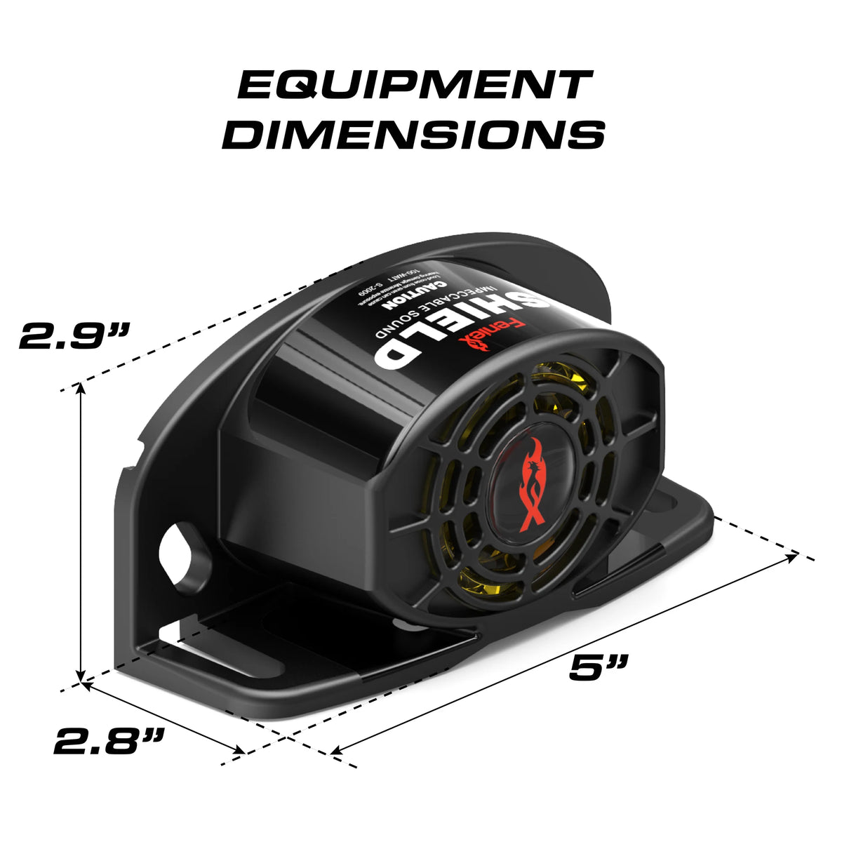 Feniex Shield Back-Up Alarm equipment dimensions