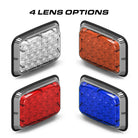Feniex Spot Lux 6x4 lens color options: white, amber, red and blue