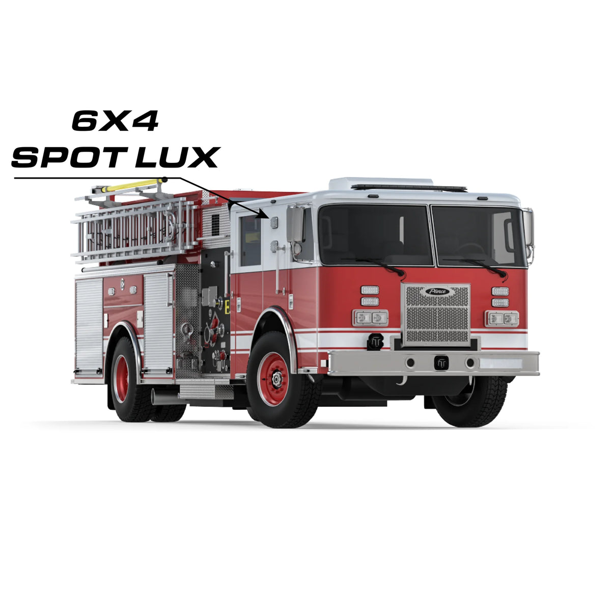 Feniex Spot Lux 6x4 mounted on a fire apparatus