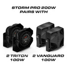 Feniex Storm Pro 200W Siren pairs with 2 Triton 100W or 2 Vanguard 100W speakers