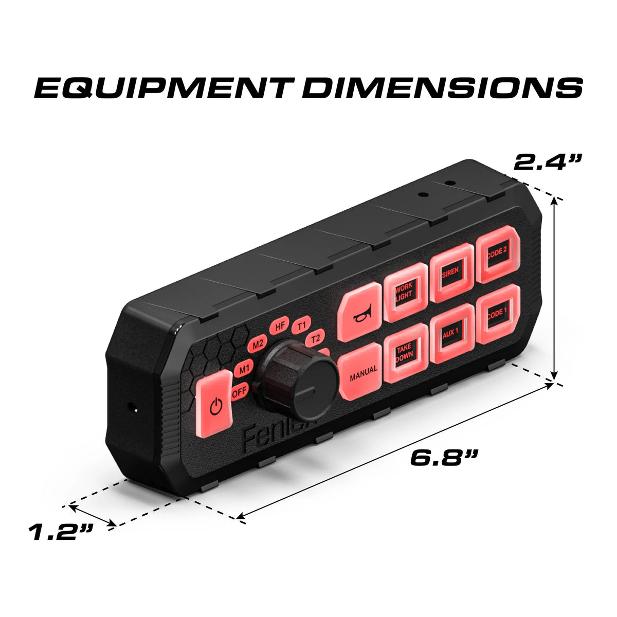 Feniex Typhoon Full-Function equipment dimensions