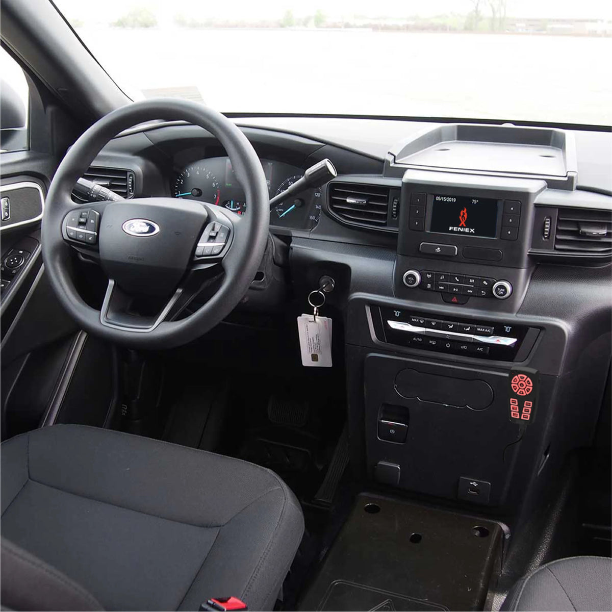 Feniex Typhoon Handheld installed in vehicle