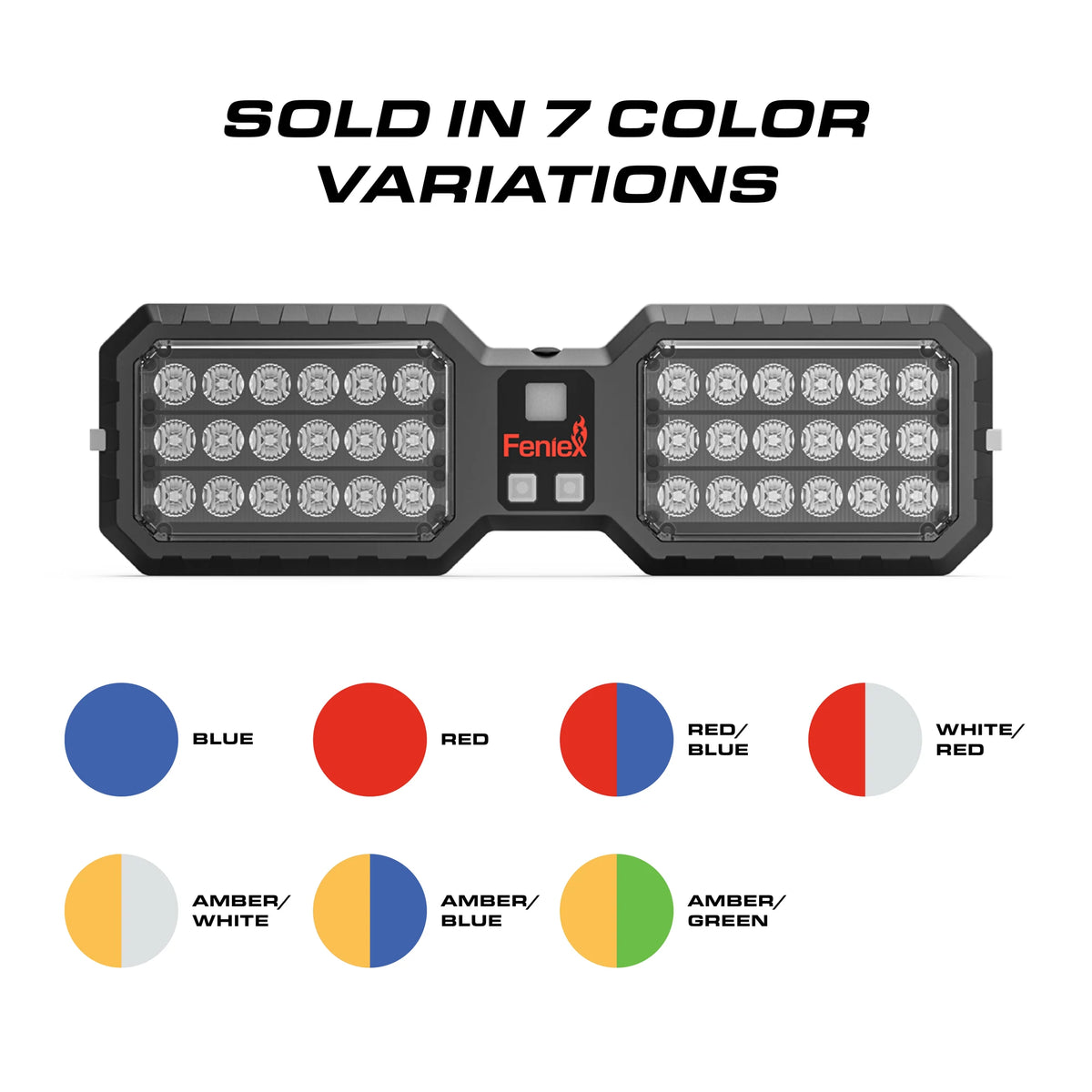 Feniex Interior Visor Light sold in 7 color variations